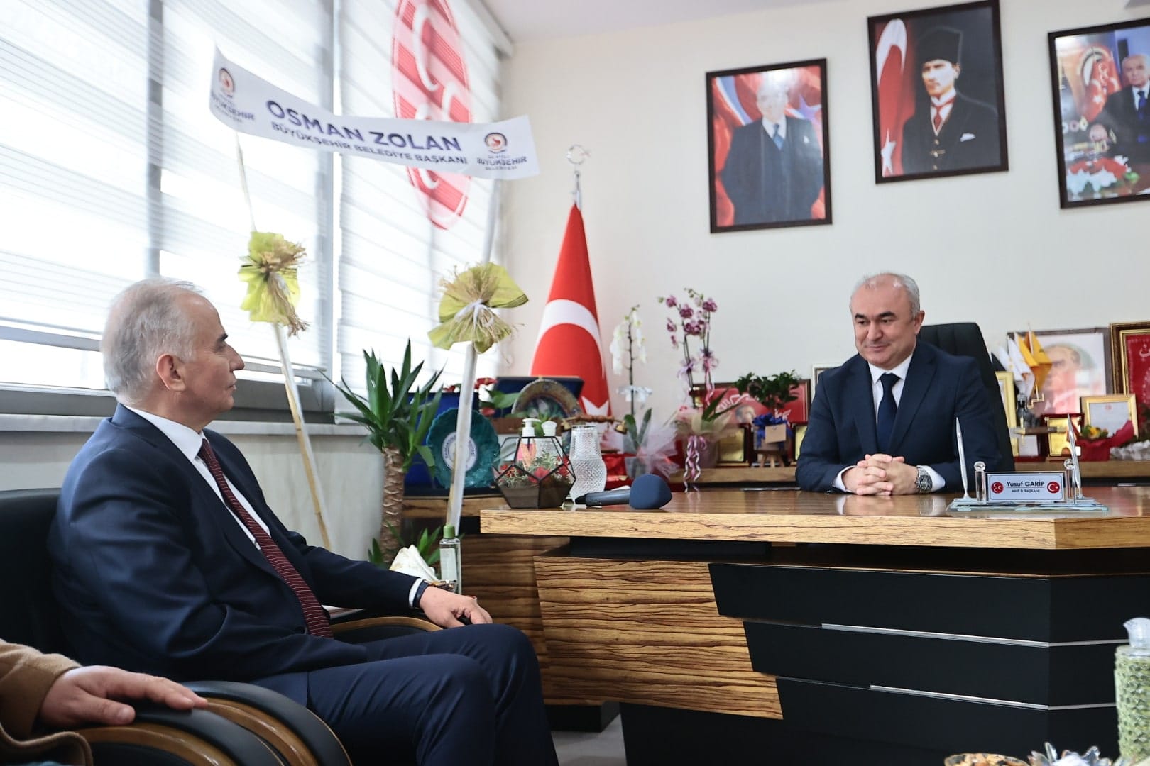 Baskan Zolandan MHP Il Baskani Garipe ziyaret 1 - Başkan Zolan'dan MHP İl Başkanı Garip’e Ziyaret